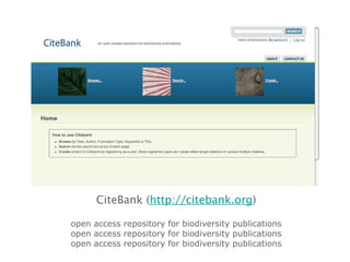CiteBank ( http://citebank.org ) open access repository for biodiversity publications open access repository for biodiversity publications open access repository for biodiversity publications 