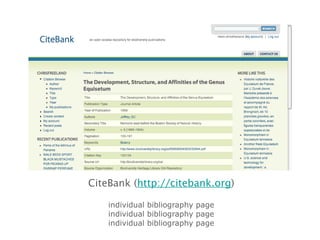 CiteBank ( http://citebank.org ) individual bibliography page individual bibliography page individual bibliography page 