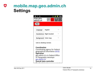 mobile.map.geo.admin.ch   Settings 