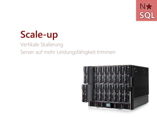 Scale-up
Vertikale Skalierung
Server auf mehr Leistungsfähigkeit trimmen
 