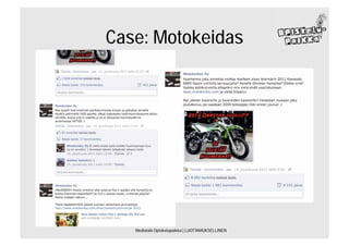 Case: Motokeidas




   Mediatalo Opiskelupaikka | LUOTTAMUKSELLINEN
 