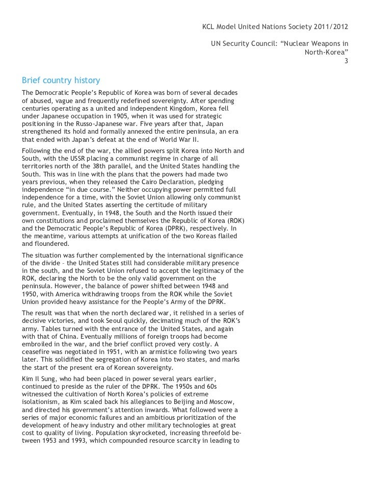 KCL MUN Study Guide Nuclear Weapons in North Korea (07/02/2012)