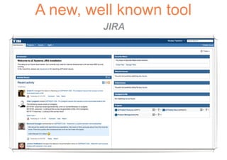 A new, well known tool
         JIRA
 