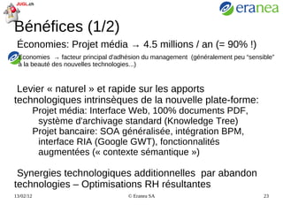 Une mutation technologique vers les standards 2011:  technologies Web, interface RIA 