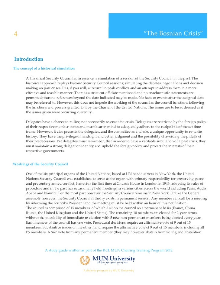 KCL MUN Study Guide The Bosnian Crisis (21/02/2012)