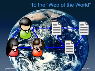 To the “Web of the World”




@marcedavis       Marc Davis   http://marcdavis.me
 