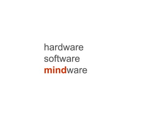 hardware
software
mindware
 
