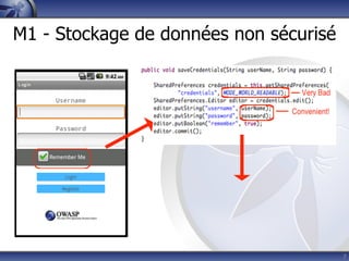 M1 - Stockage de données non sécurisé




                                        7
 