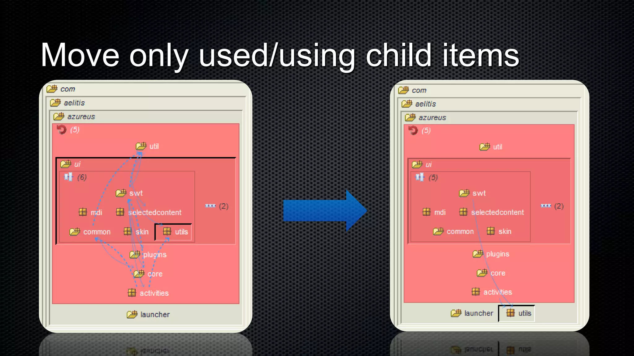 Move only used/using child items
 