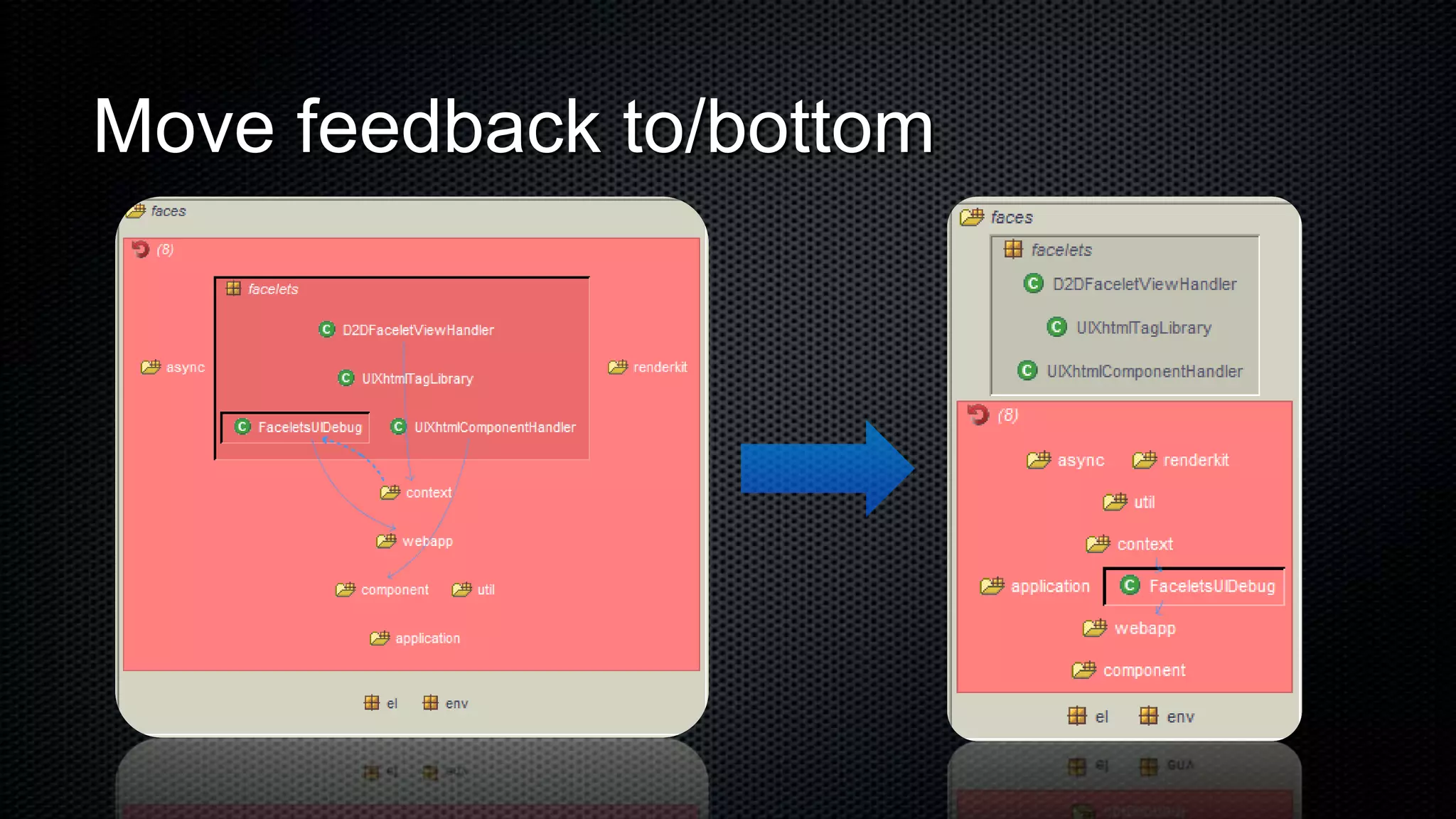 Move feedback to/bottom
 