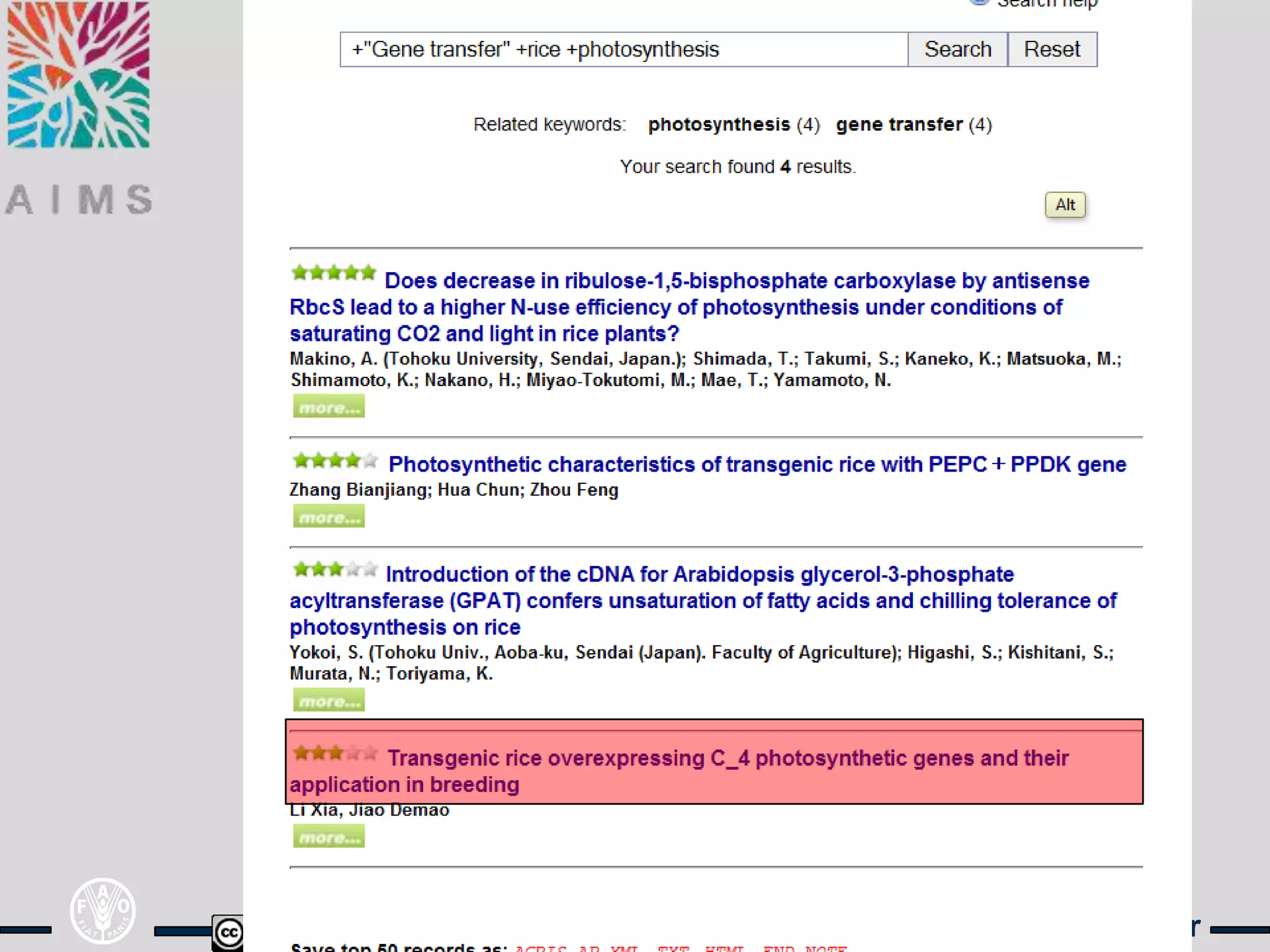 http://aims.fao.org   johannes keizer
 