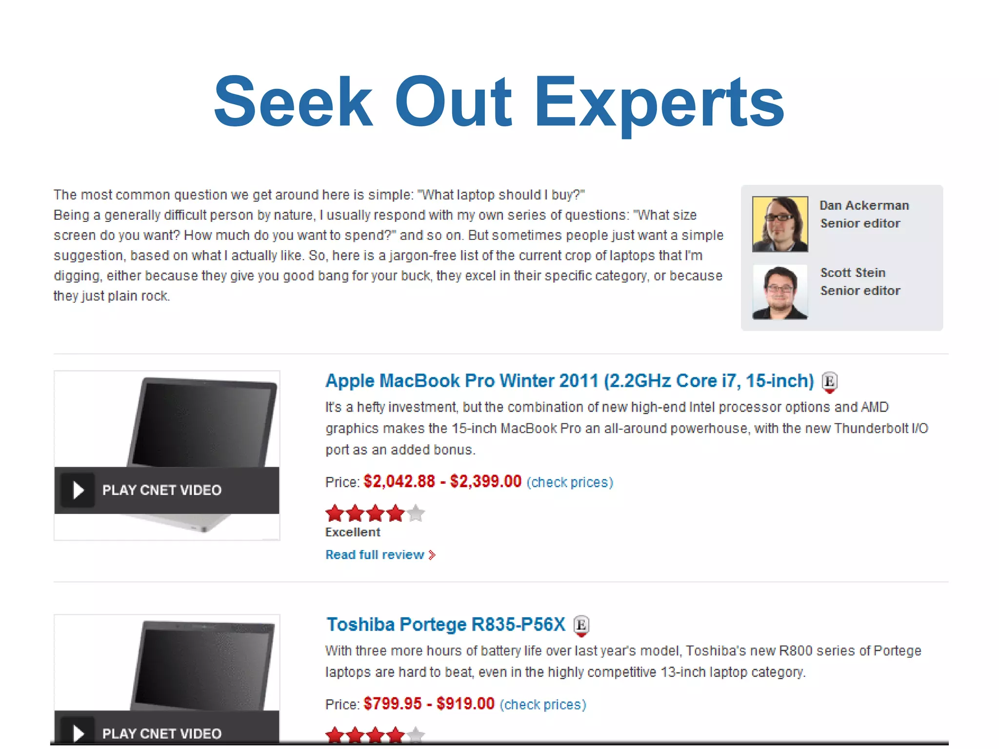 R Seek Out Experts 