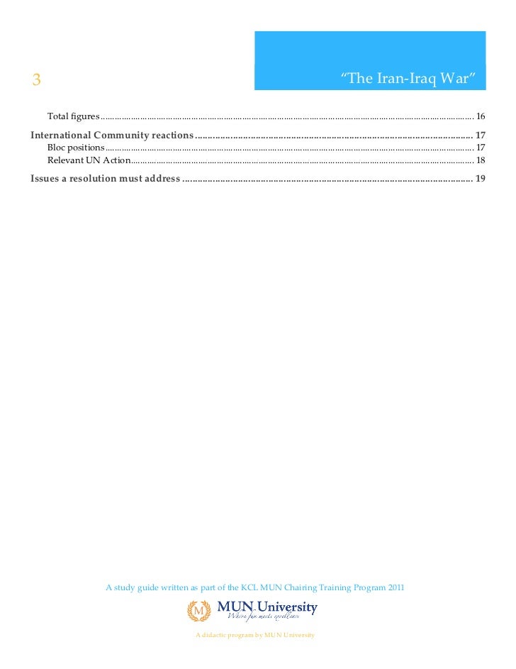 KCL MUN Study Guide The 1988 IranIraq War (06/03/2012)