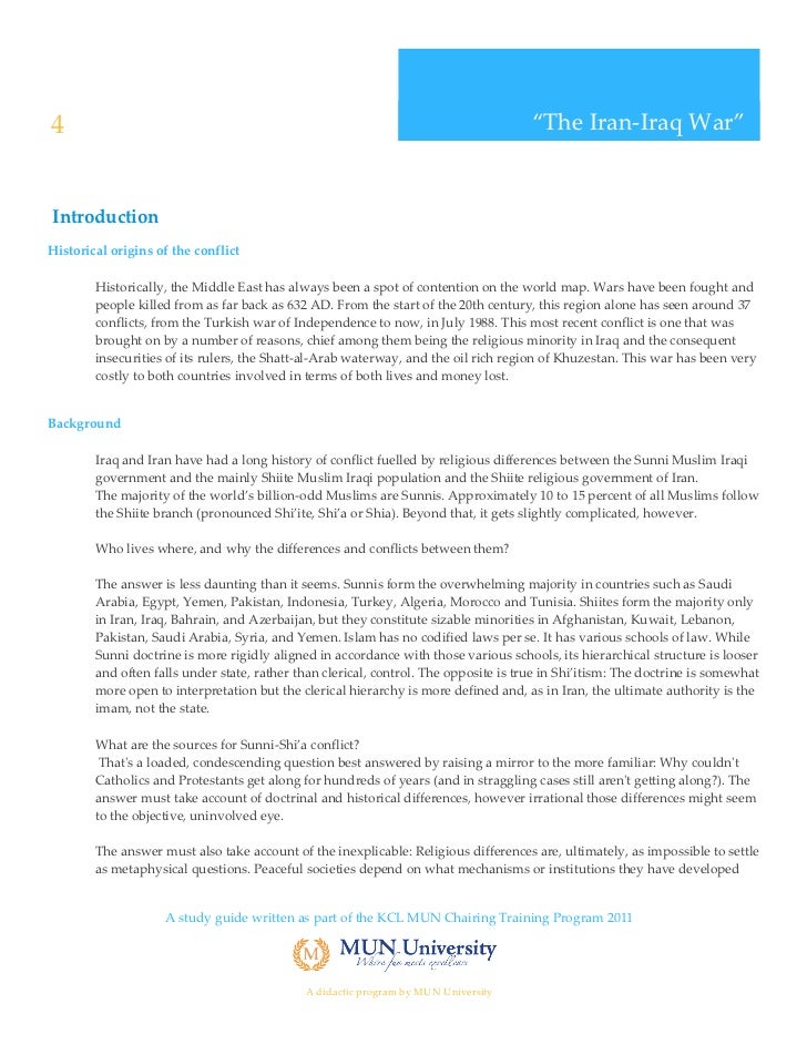 KCL MUN Study Guide The 1988 IranIraq War (06/03/2012)