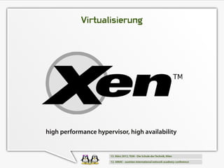 Virtualisierung




high performance hypervisor, high availability
 