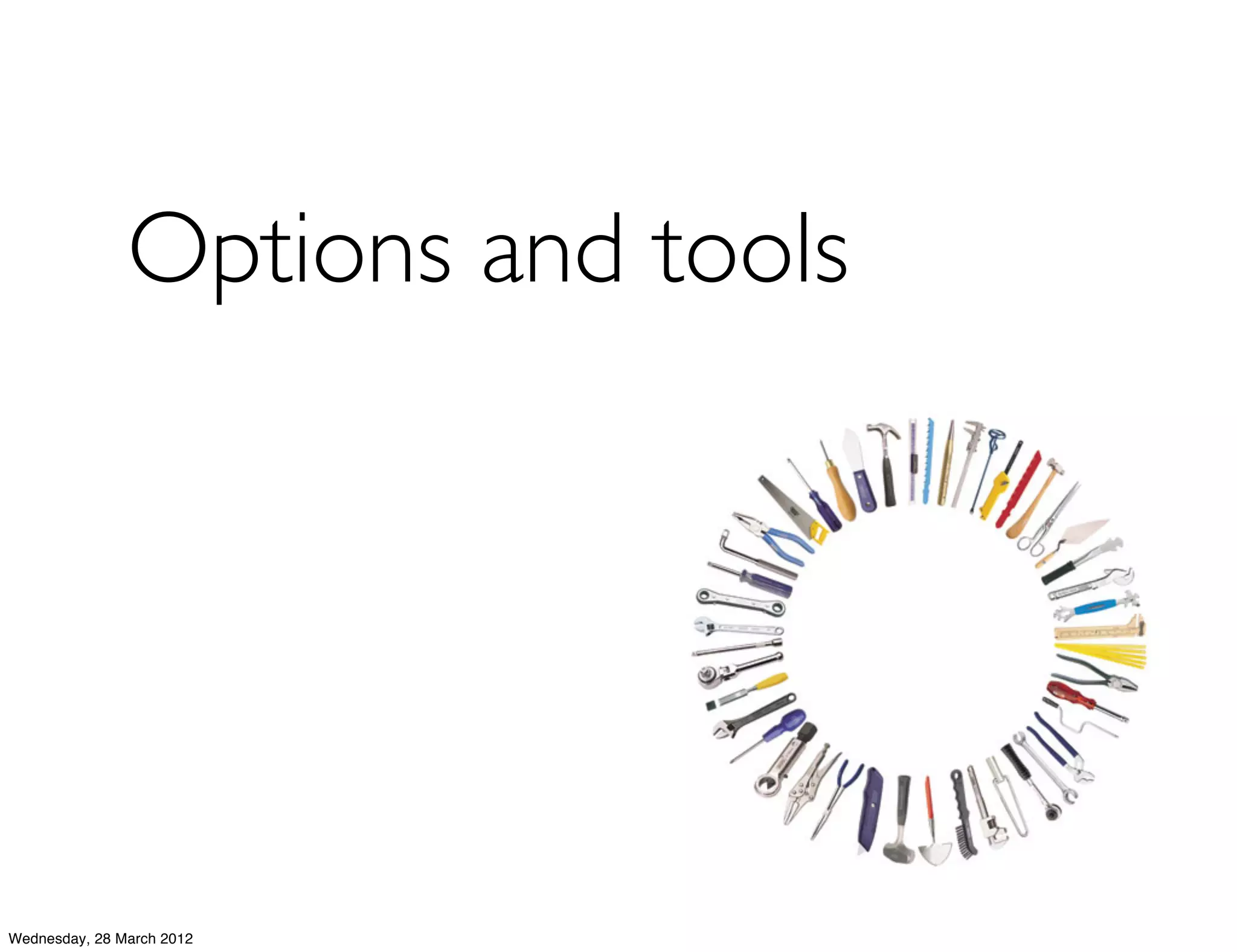 Options and tools




Wednesday, 28 March 2012
 