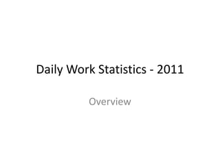Daily Work Statistics - 2011

         Overview
 