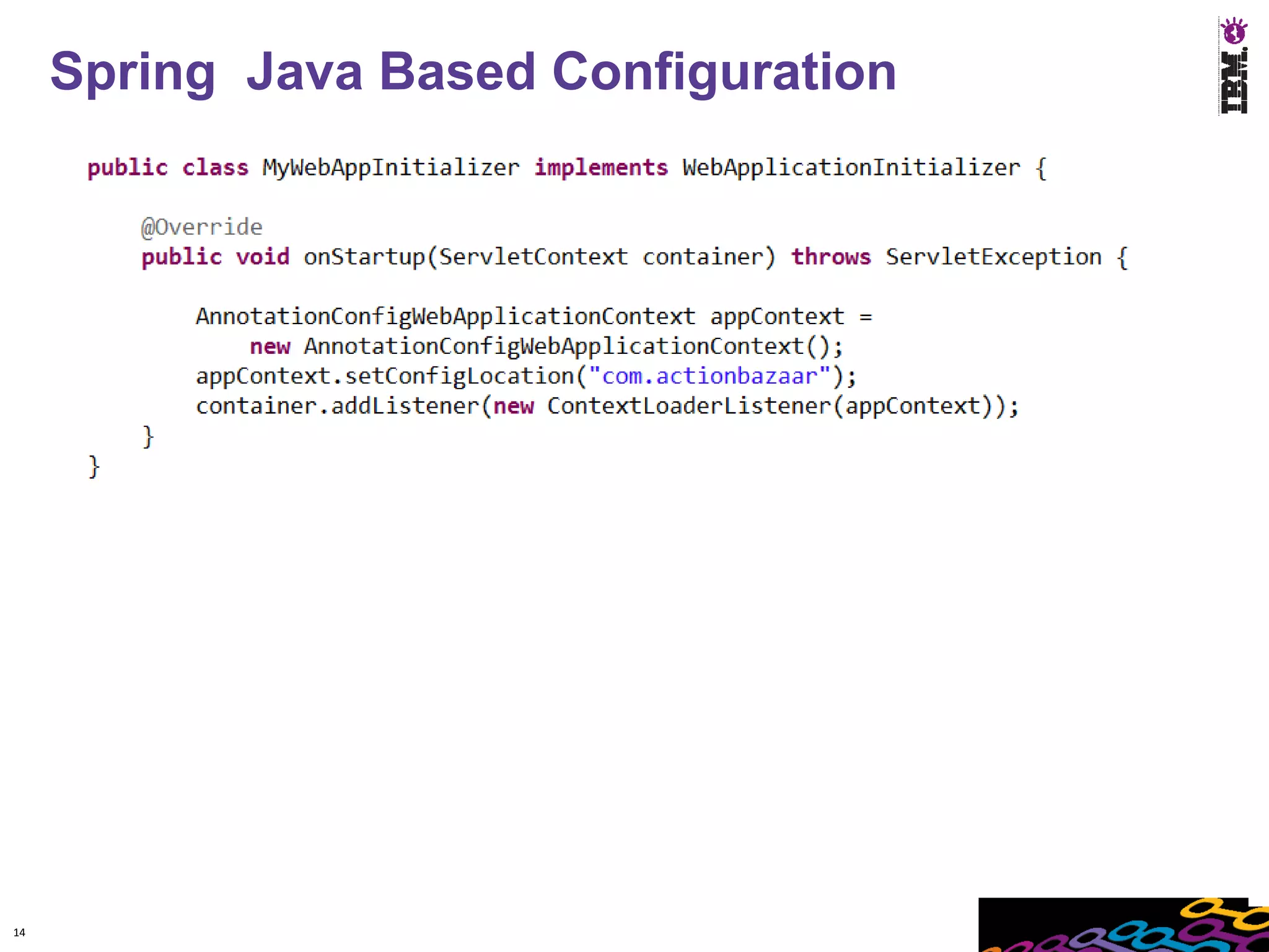 Spring Java Based Configuration




14
 