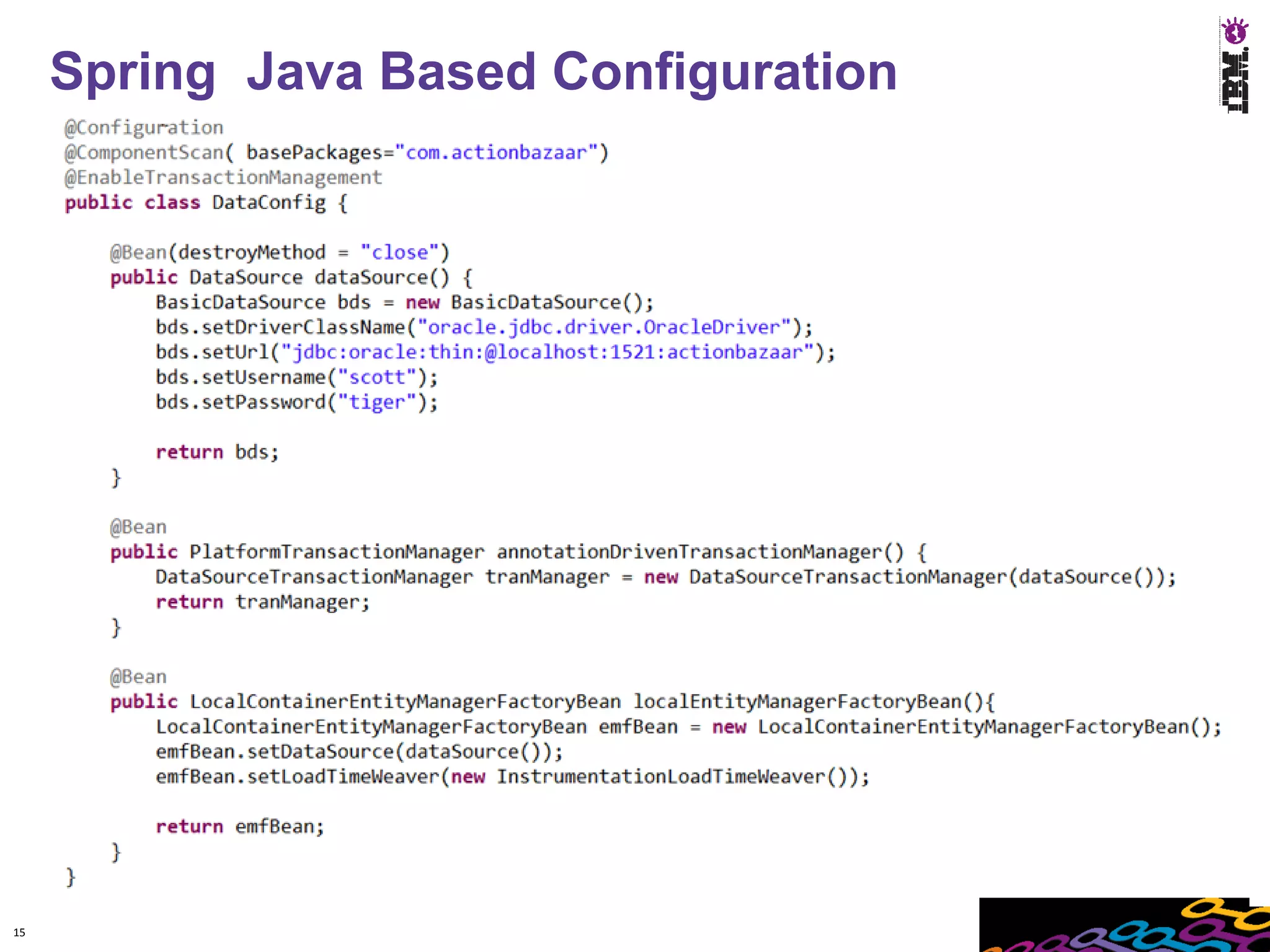 Spring Java Based Configuration




15
 