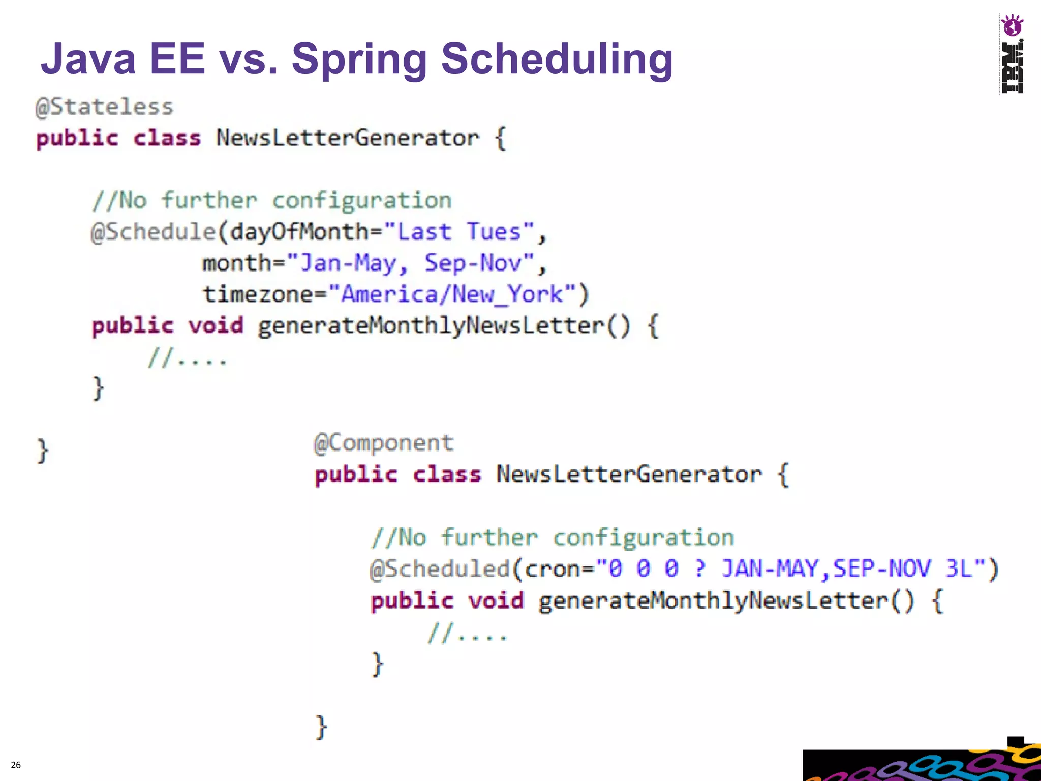 Java EE vs. Spring Scheduling




26
 