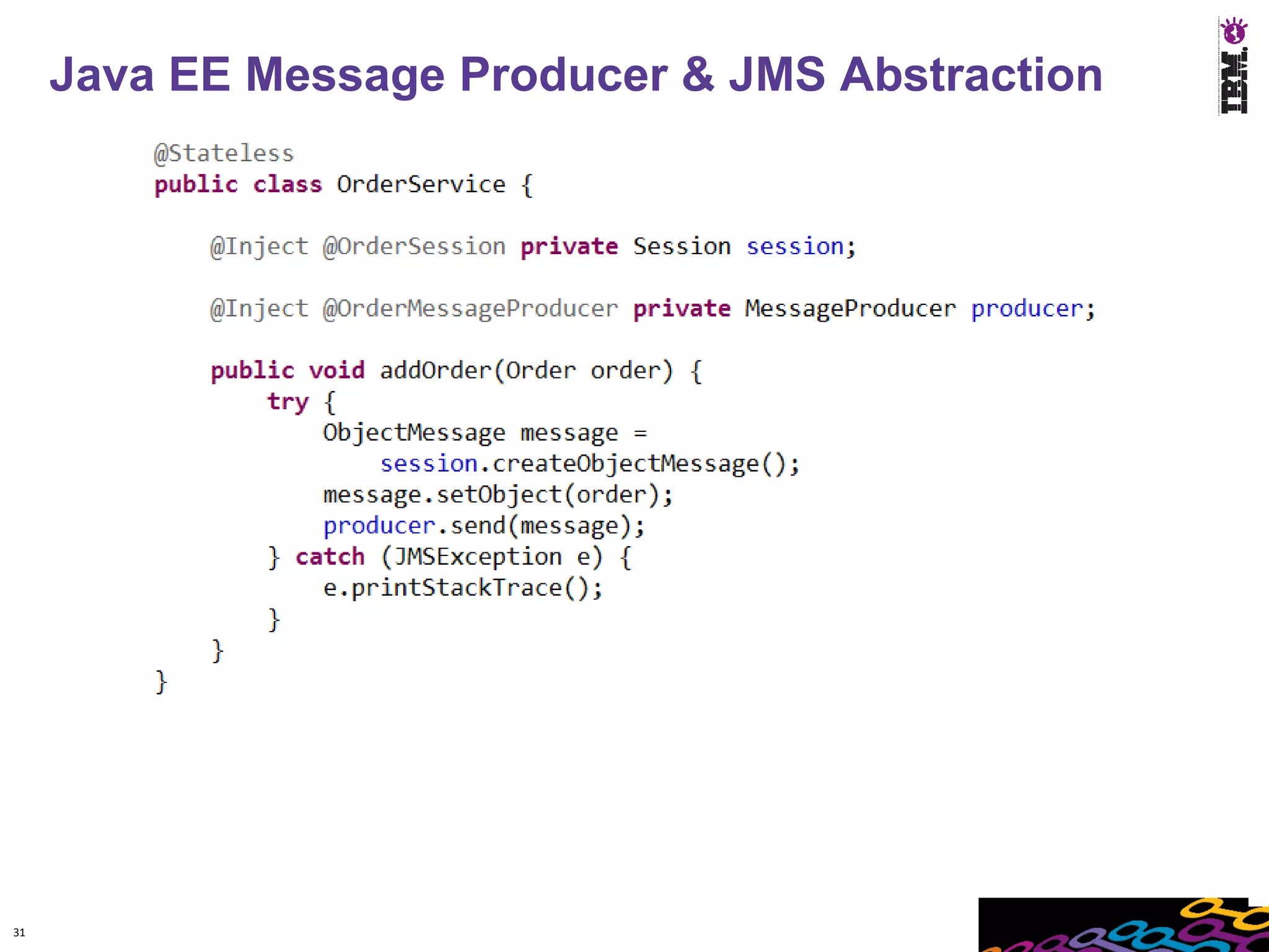 Java EE Message Producer & JMS Abstraction




31
 