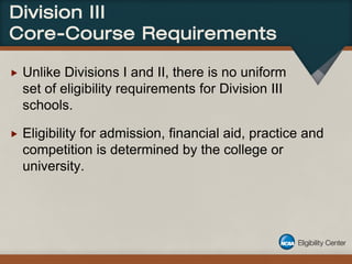 Wissahickon HS College Series Presentation: NCAA Info night (April 19, 2012)