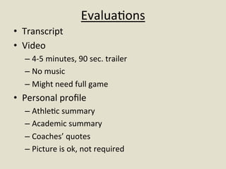Wissahickon HS College Series Presentation: NCAA Info night (April 19, 2012)