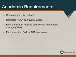 Wissahickon HS College Series Presentation: NCAA Info night (April 19, 2012)