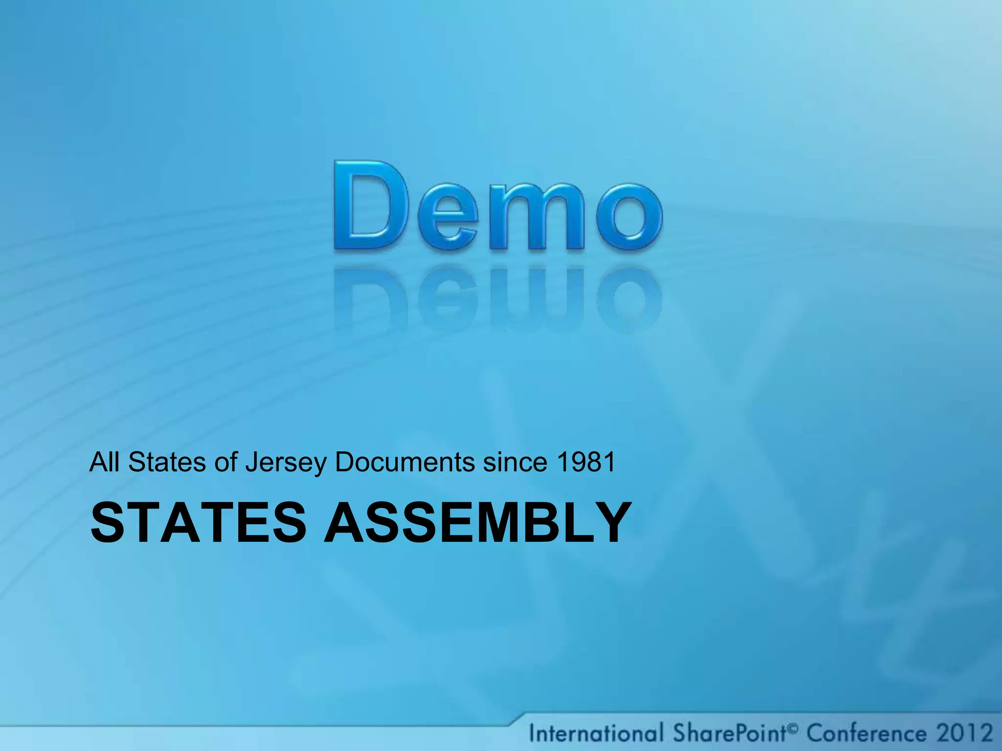 All States of Jersey Documents since 1981

STATES ASSEMBLY
 