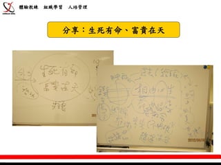 體驗教練   組織學習   人培管理



          分享：生死有命、富貴在天
 
