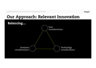 Creating Relevant Innovation within Changing Expectations
