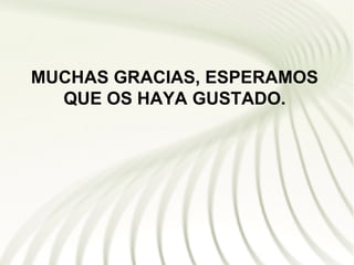 MUCHAS GRACIAS, ESPERAMOS
  QUE OS HAYA GUSTADO.
 