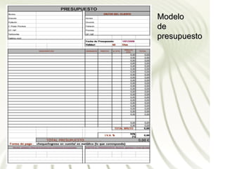 Modelo
de
presupuesto
 