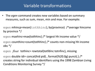 Comprehensive Introduction to Data Analysis Using STATA Software | PDF