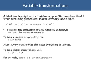 Comprehensive Introduction to Data Analysis Using STATA Software | PDF