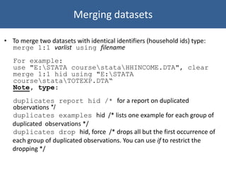 Comprehensive Introduction to Data Analysis Using STATA Software | PDF