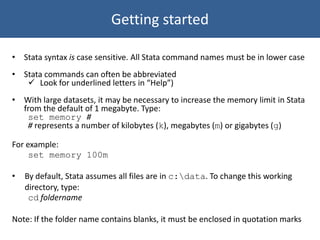 Comprehensive Introduction to Data Analysis Using STATA Software | PDF