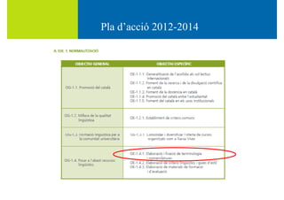 Pla d’acció 2012-2014
 