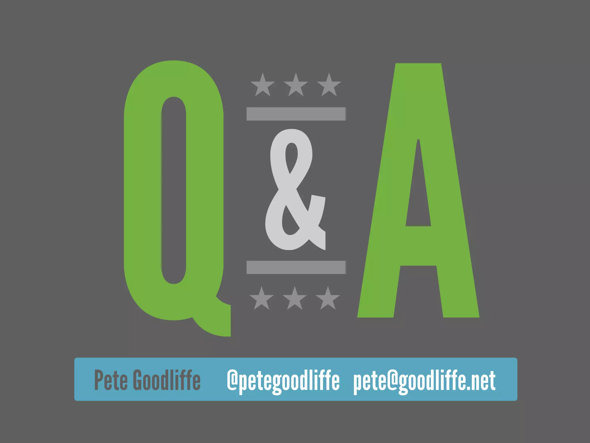 QA
                  ★★★




                    &
                  ★★★


Pete Goodliffe @petegoodliffe pete@goodliffe.net
 