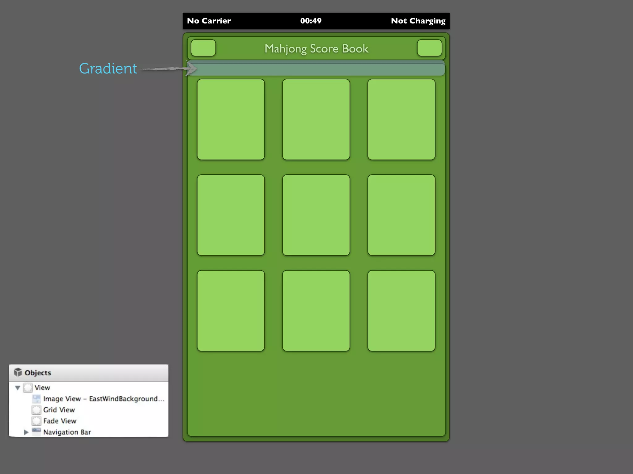 No Carrier         00:49          Not Charging


                        Mahjong Score Book
Gradient
 