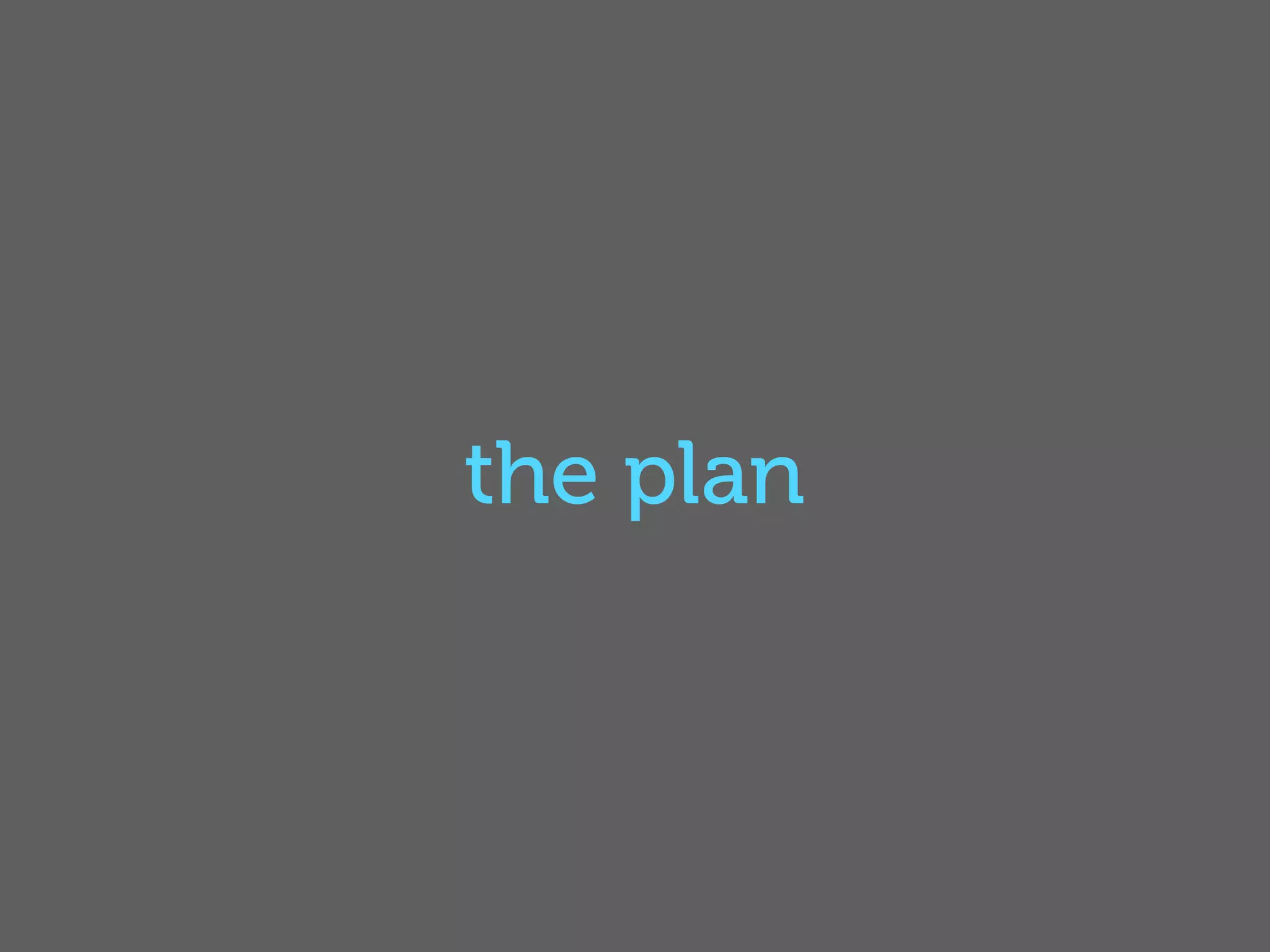 the plan
 