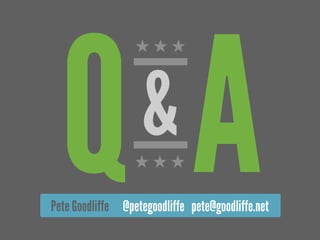 QA
                  ★★★




                    &
                  ★★★


Pete Goodliffe @petegoodliffe pete@goodliffe.net
 