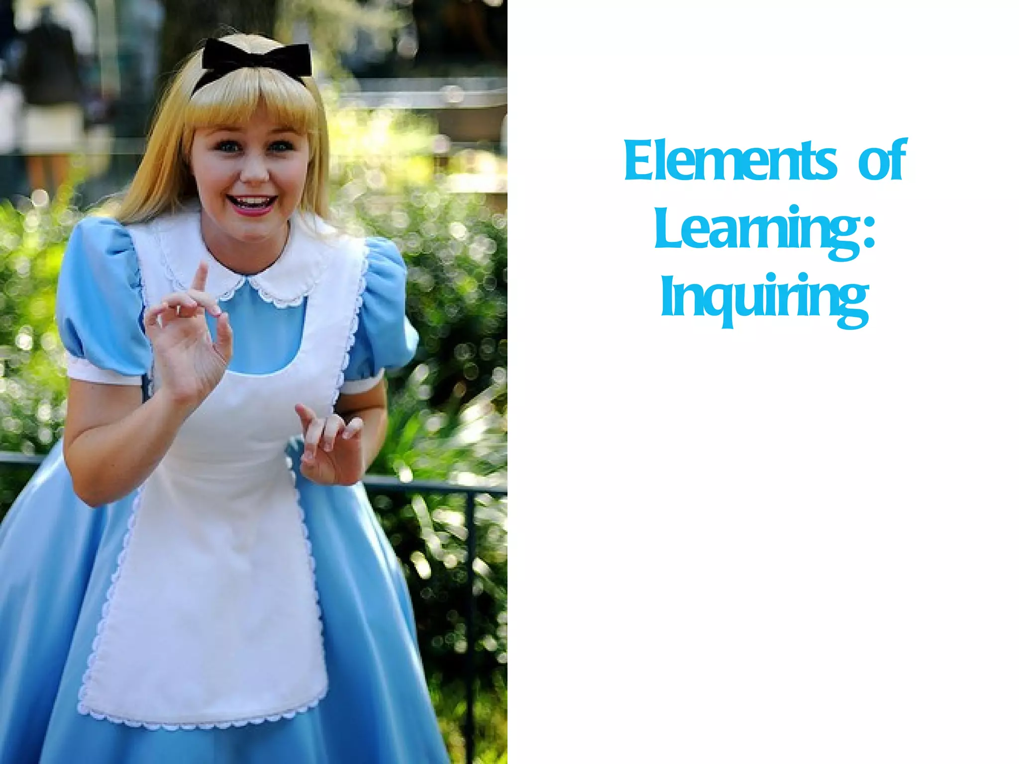 Elements of
 Learning:
 Inquiring
 