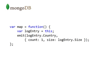 141.8.147.14 - - [22/Jun/2013:00:00:35 +0200] ↓
"GET /catalog/images/footbag_freaks08freestyle2_medium.jpg ↓
HTTP/1.1" 200 4379 "-" ↓
"Mozilla/5.0 (compatible; YandexImages/3.0; +http://yandex.com/bots)"
IP Address, Date, Request, Code, Size, Country, Referer, UserAgent
141.8.147.14, […] , Mozilla/5.0
{
"IP Address" : "141.8.147.14",
"Date" : "[22/Jun/2013:00:00:35 +0200]",
"Request" : "GET /catalog/images/footbag_freaks08freestyle2_medium.jpg HTT
"Code" : 200,
"Size" : 4379,
"Country" : "Germany",
"Referer" : "-",
 