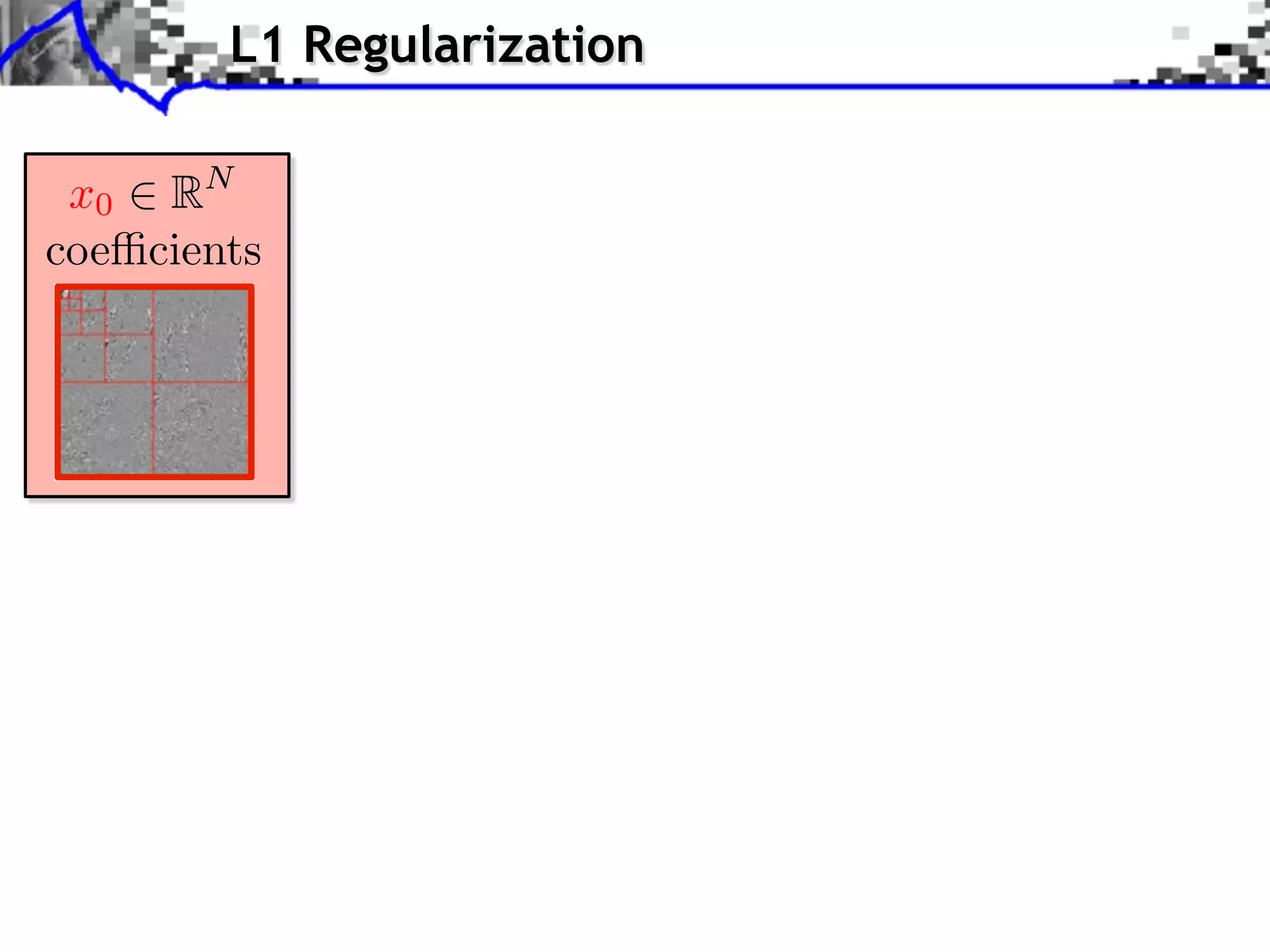 L1 Regularization

 x0 RN
coe cients
 