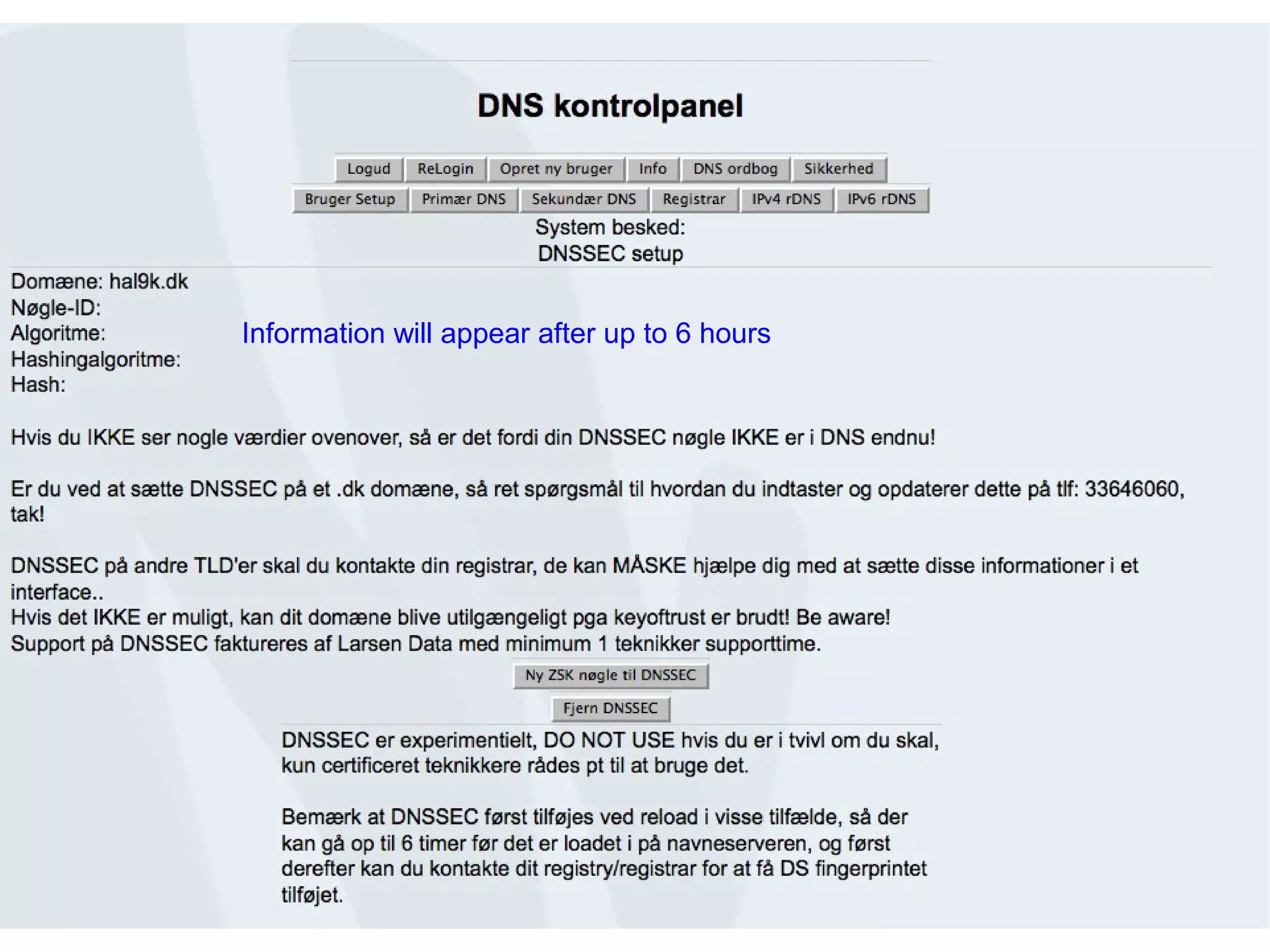 Information will appear after up to 6 hours
 