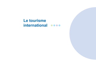 Le tourisme
international
 