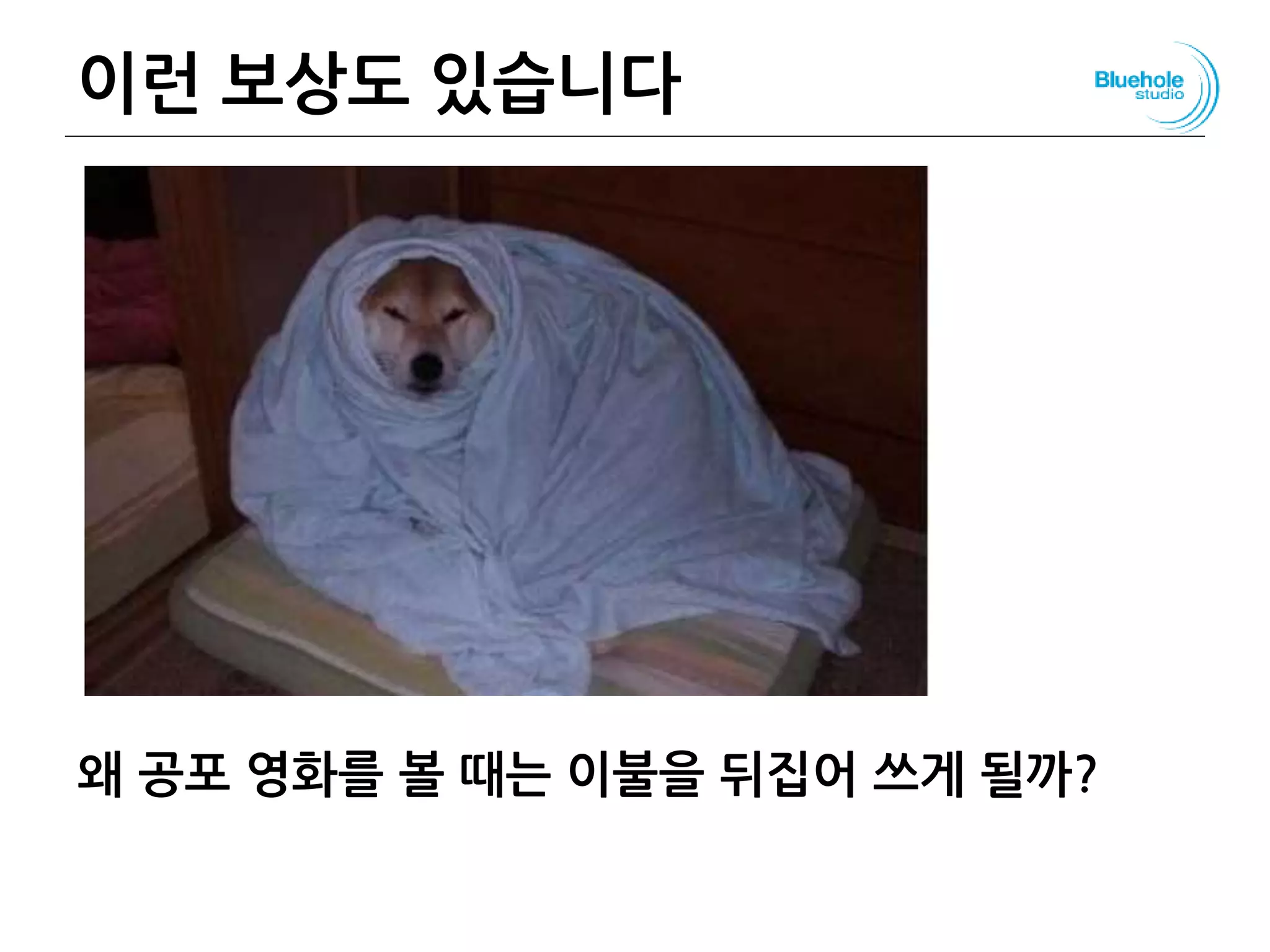 이런 보상도 있습니다
왜 공포 영화를 볼 때는 이불을 뒤집어 쓰게 될까?
 