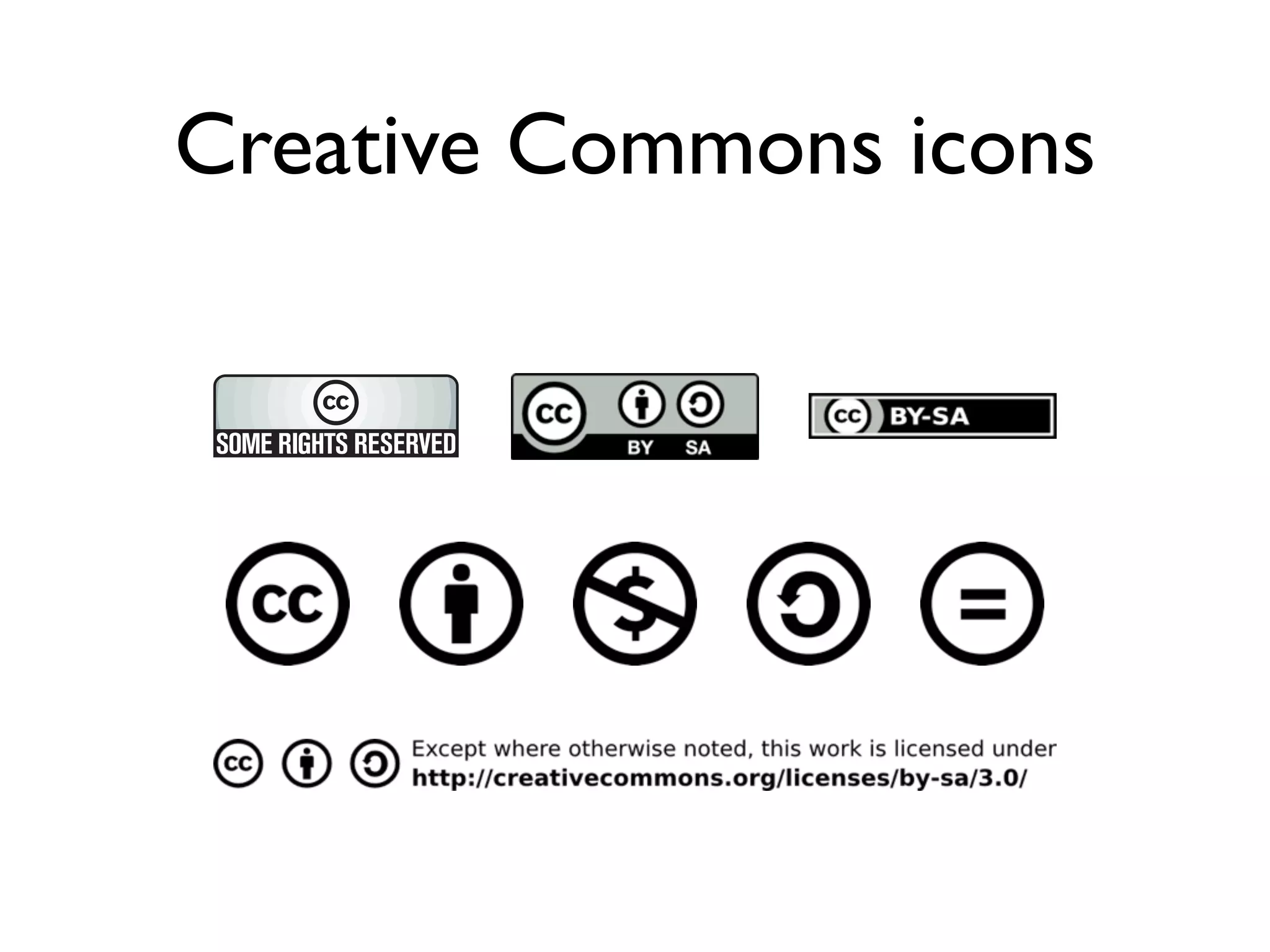 Creative Commons icons
 