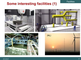 Facilities
                Some interesting facilities (1)
SET Analysis


                  (D)
                                    (D)




                             (NL)               (NL)




                                          Photo: Jos Beurskens




          2012-09-27                                                          24
 